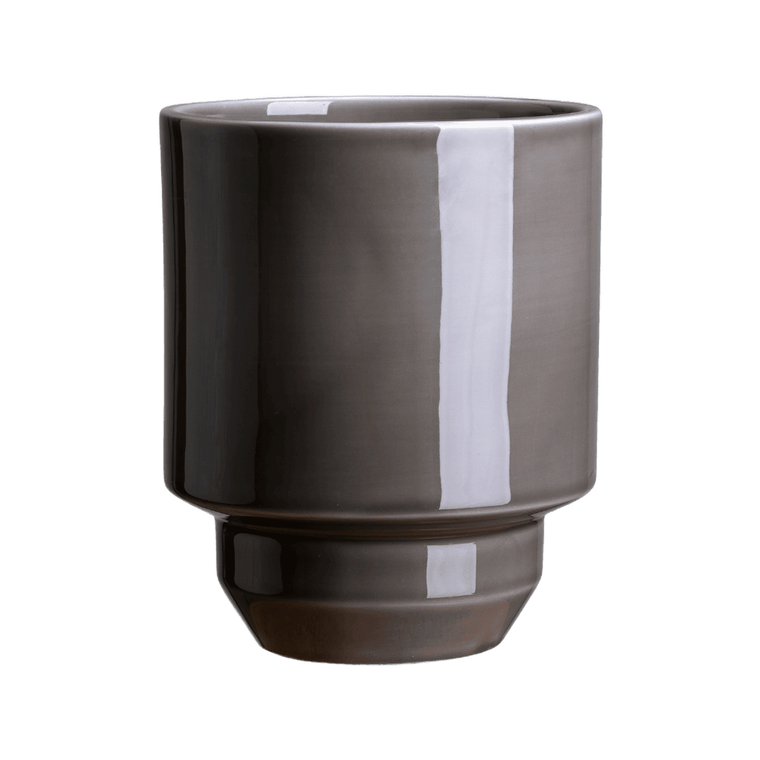 The hof pot fra Bergs Potter i glasseret. Denne er i en mørk grå farve.