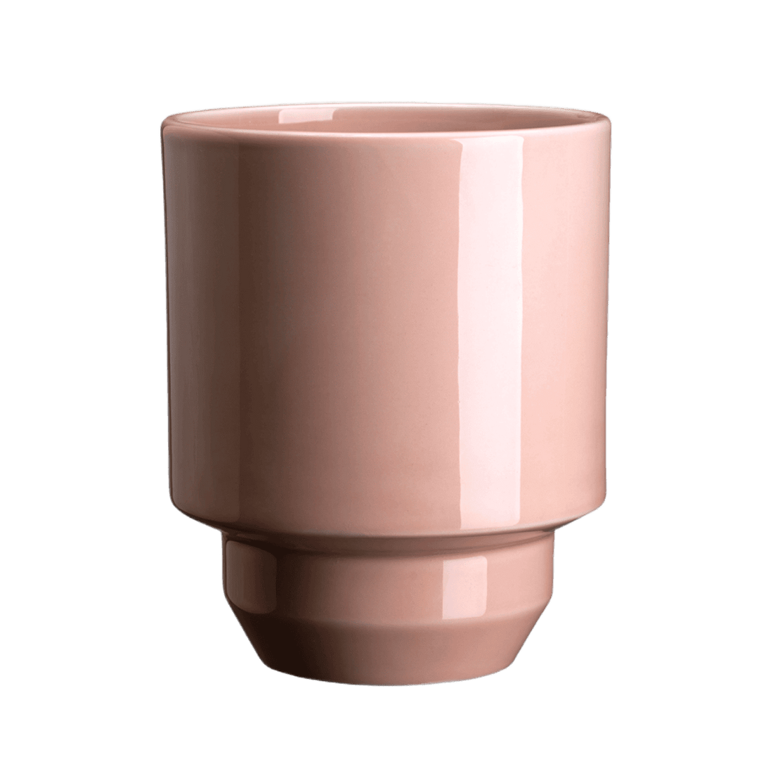 Bergs potte i glasseret. Den er i farven quartz rose, som er en fin lyserød/beige krukke.