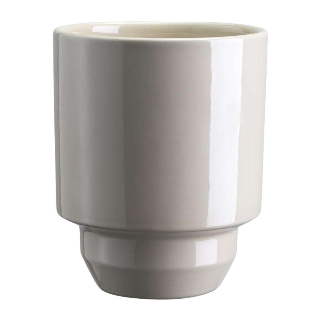 The Hoff Pot &amp; Saucer - Glaseret Sæt - Sandstone