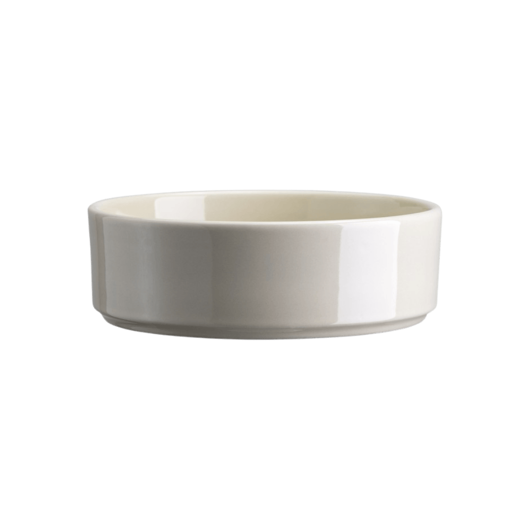 Hvid glasseret underskål fra Bergs Potter i serien Hoff pot