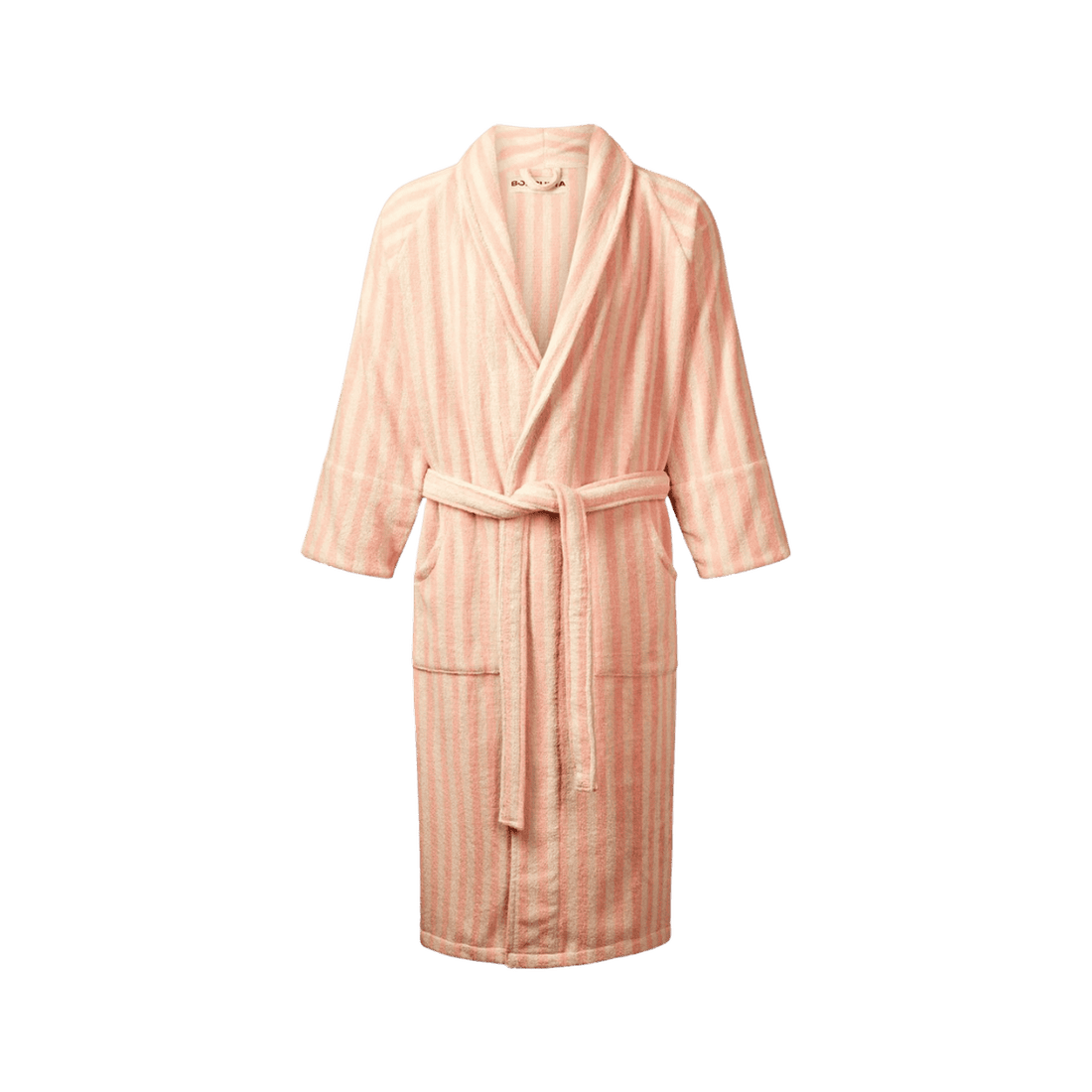 En dejlig tyk og blød morgenkåbe fra Bongusta i tykt økologisk bomuld. Denne badekåbe fra Bongusta er i off white og orange - perfekt til vinterbadning eller blot til badeværelset