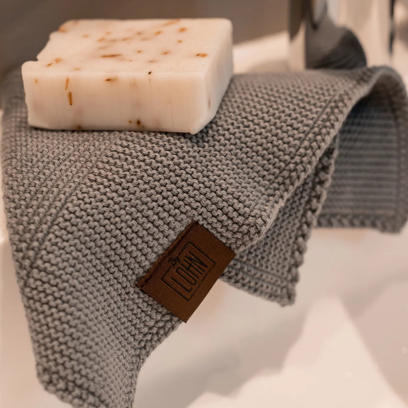 Strikket Klud - Øko GOTS Bomuld - Griffin Grey