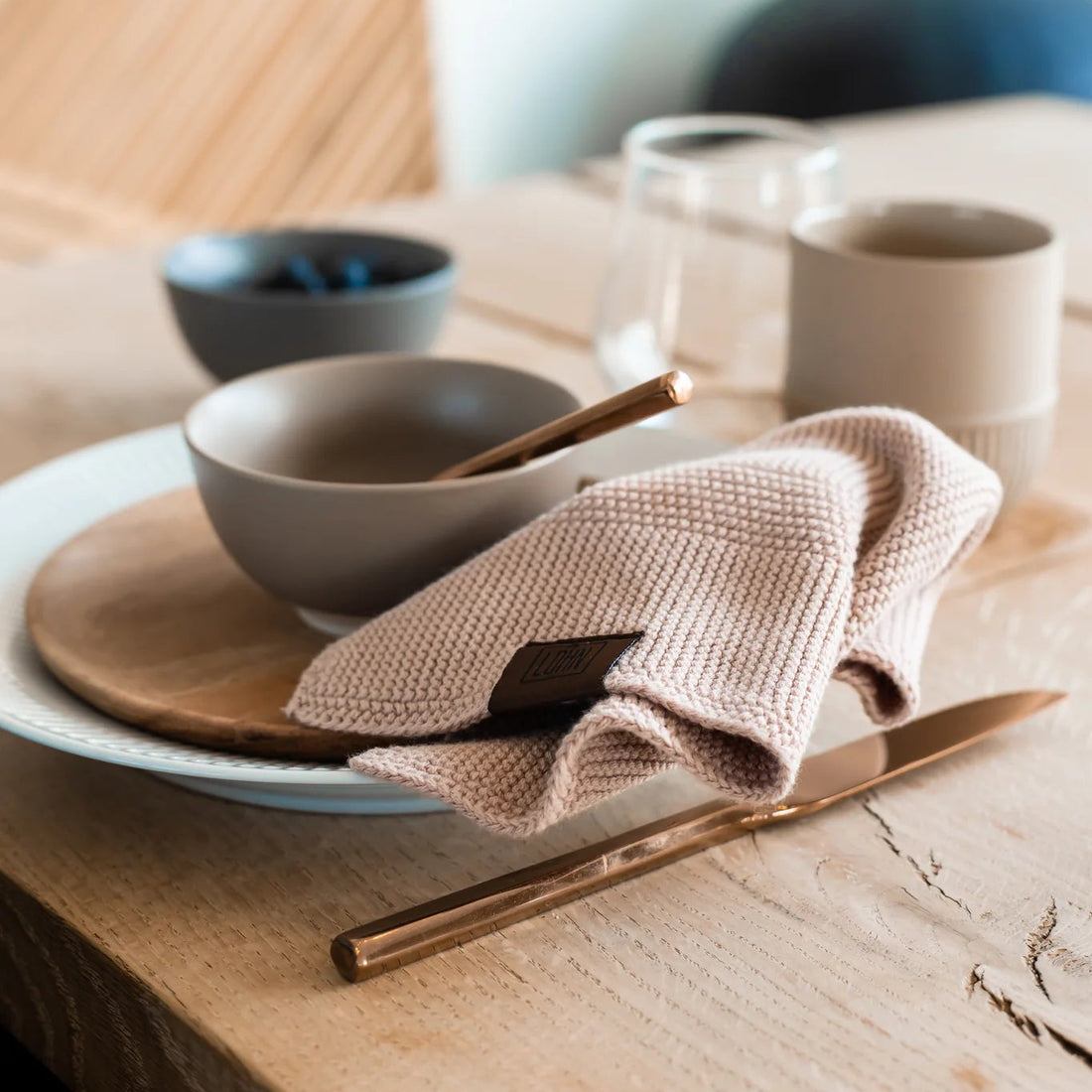 Strikket Klud - Øko GOTS Bomuld - Husted Violet