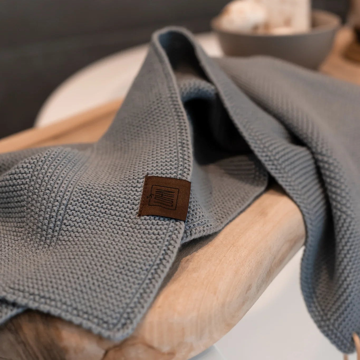 Strikket Håndklæde - Øko GOTS Bomuld - Griffin Grey