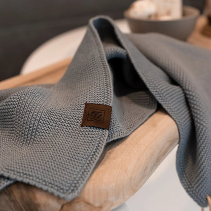 Strikket Håndklæde - Øko GOTS Bomuld - Griffin Grey