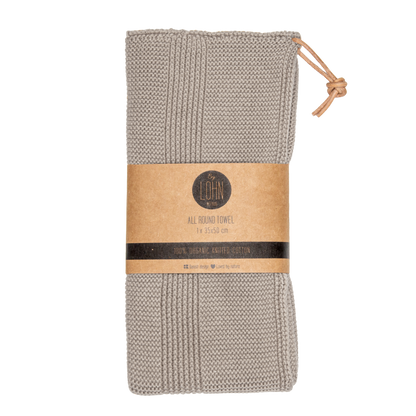 Strikket Håndklæde - Øko GOTS Bomuld - Khaki