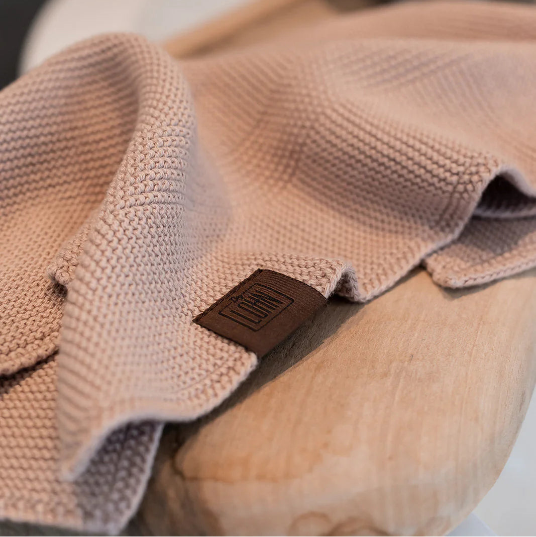 Strikket Håndklæde - Øko GOTS Bomuld - Husted Violet