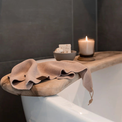 Strikket Håndklæde - Øko GOTS Bomuld - Husted Violet