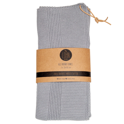 Strikket Håndklæde - Øko GOTS Bomuld - Spanish Grey