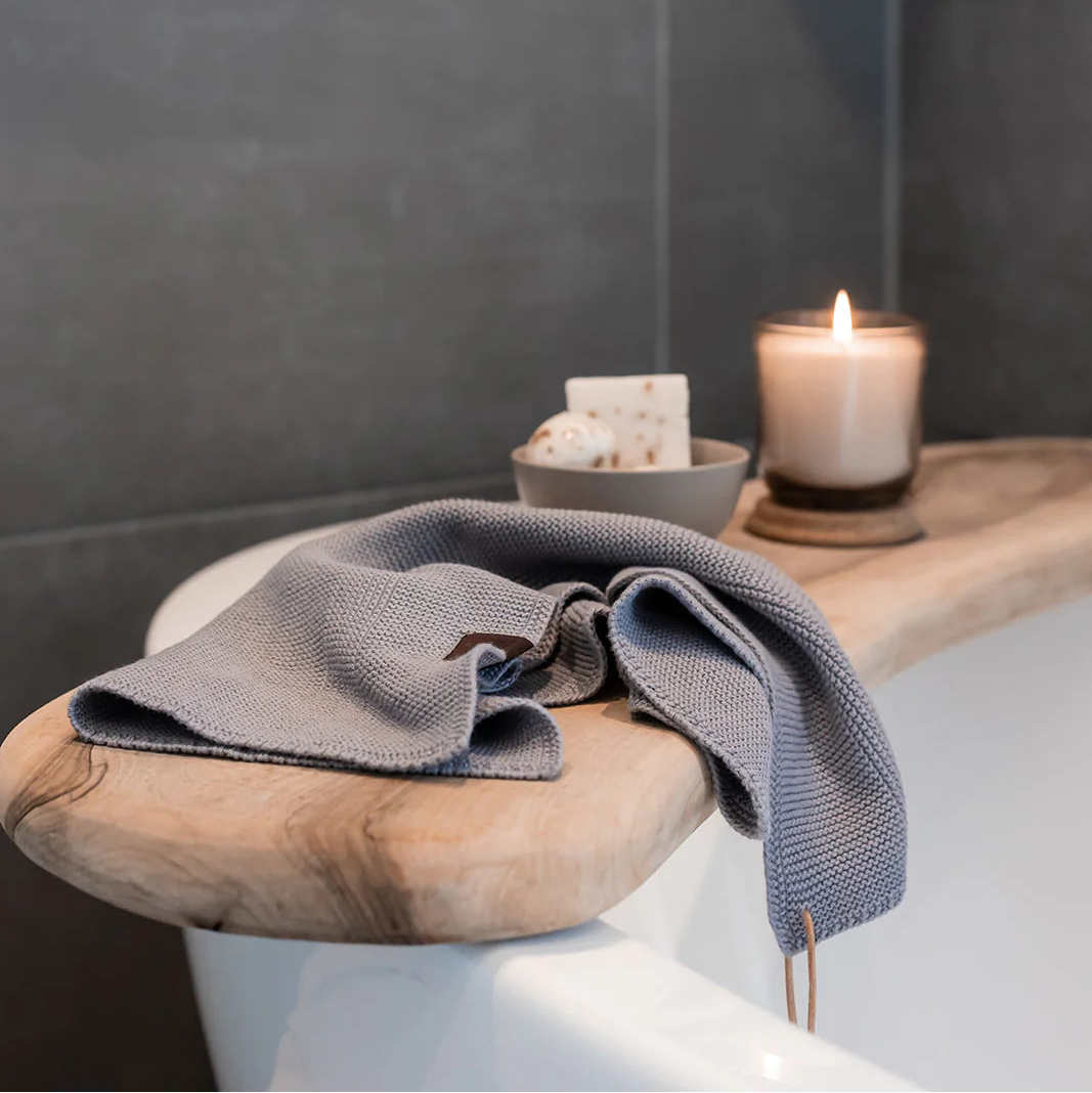 Strikket Håndklæde - Øko GOTS Bomuld - Spanish Grey