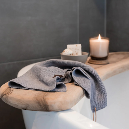 Strikket Håndklæde - Øko GOTS Bomuld - Spanish Grey