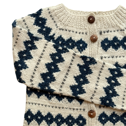 PREORDER Boliviansk Cardigan - 100% Alpachauld - Blå