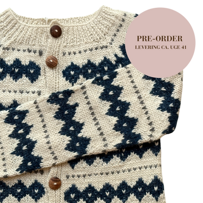 PREORDER Boliviansk Cardigan - 100% Alpachauld - Blå