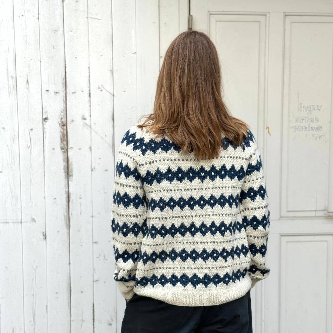 PREORDER Boliviansk Cardigan - 100% Alpachauld - Blå