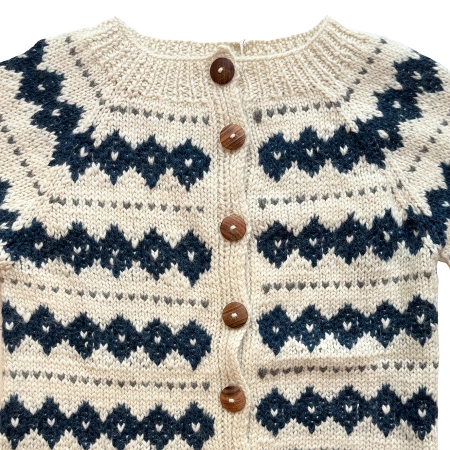PREORDER Boliviansk Cardigan - 100% Alpachauld - Blå