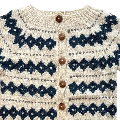 PREORDER Boliviansk Cardigan - 100% Alpachauld - Blå