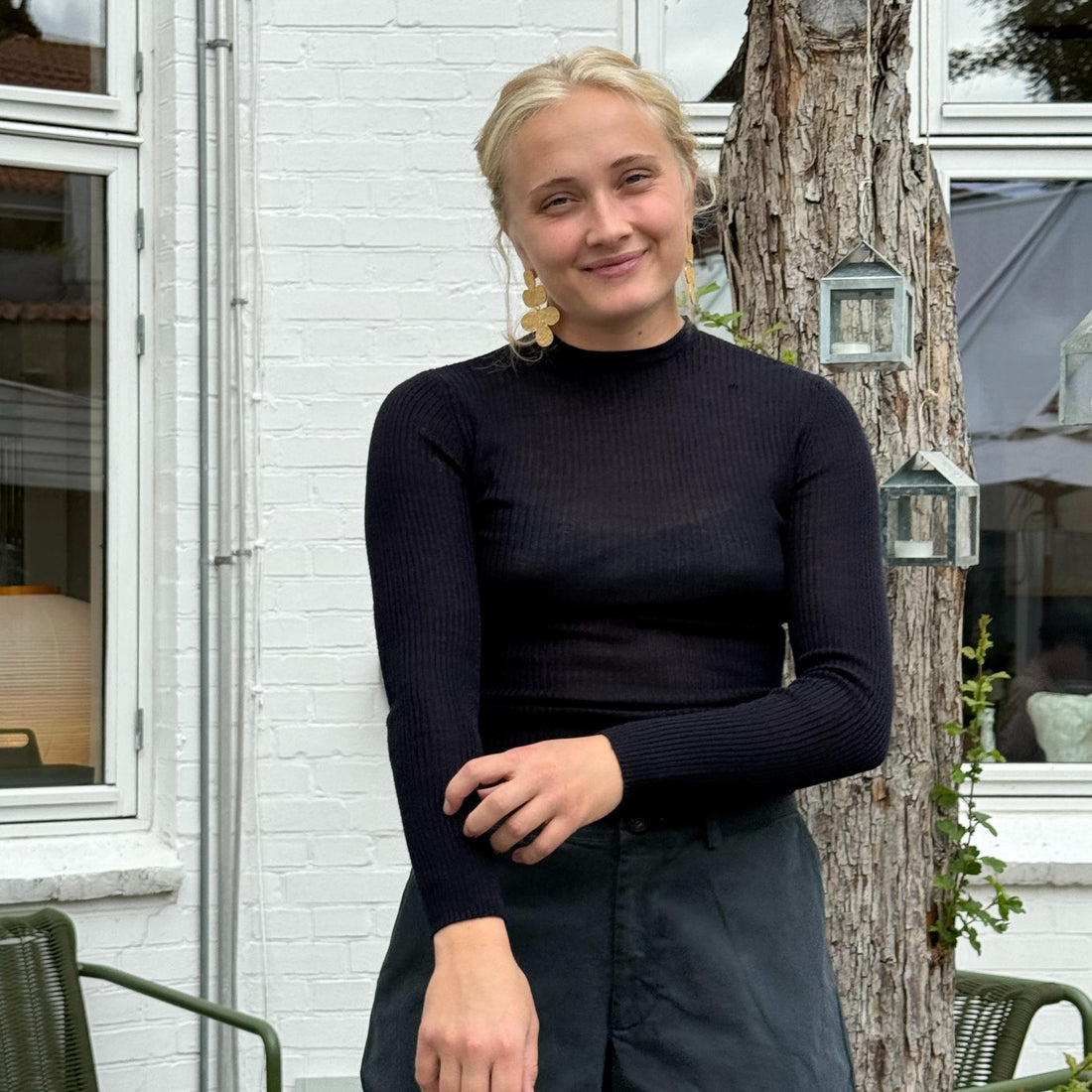 NESI Bluse - Uld/Silke - Blue (700)