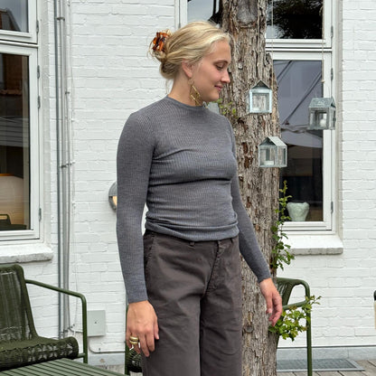 NESI Bluse - Uld/Silke - Grey (58)