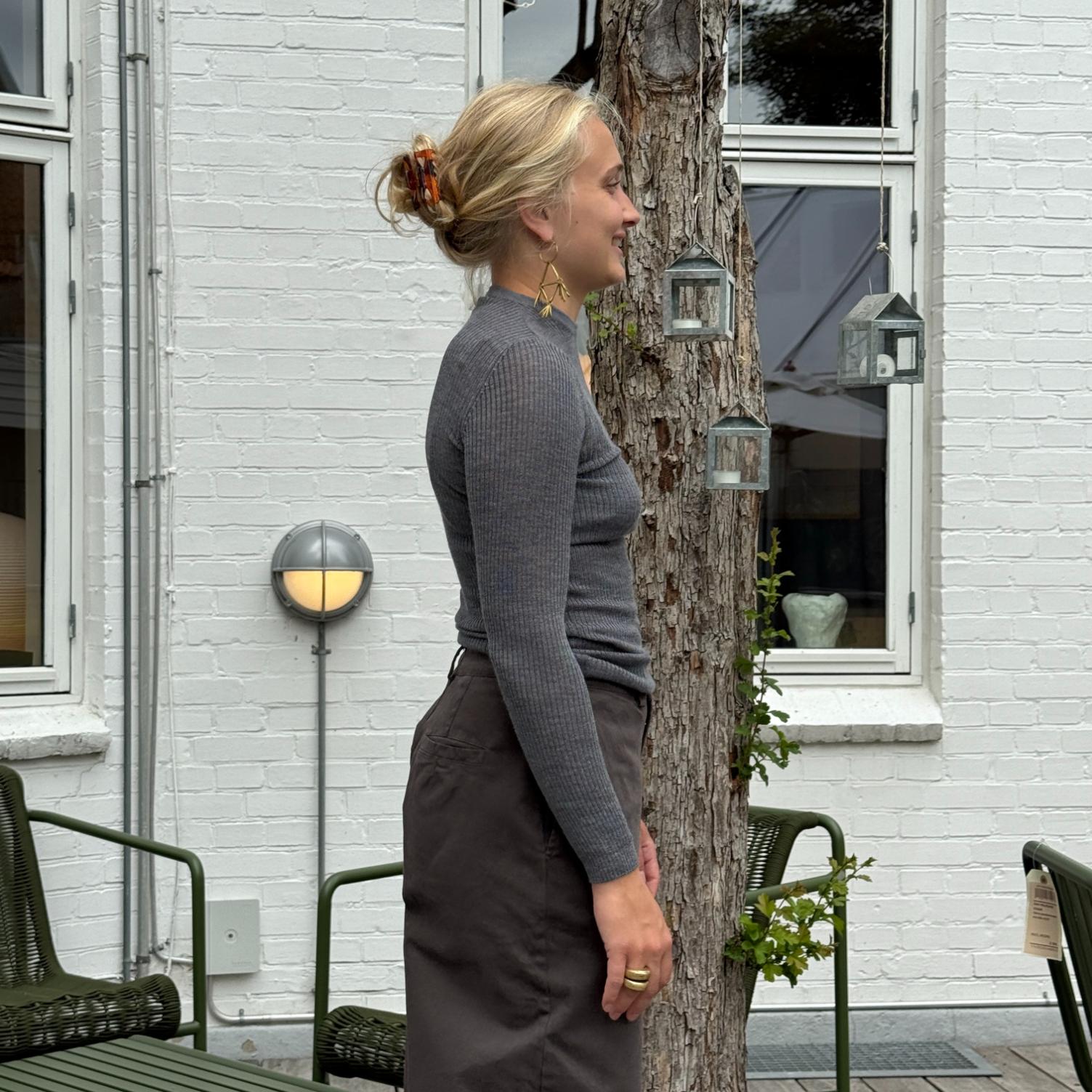 NESI Bluse - Uld/Silke - Grey (58)