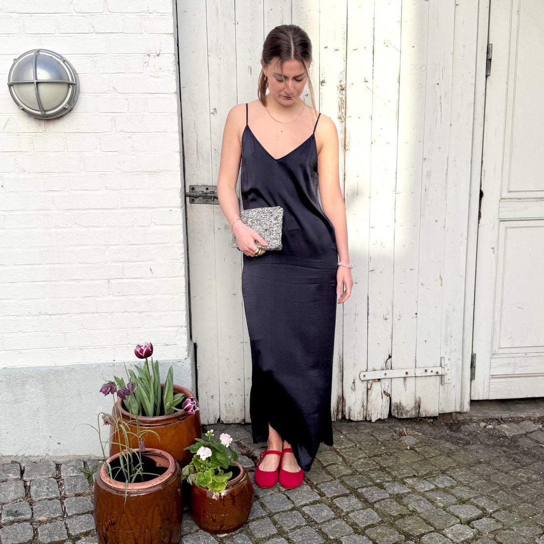 LESAVL Kjole - Silke & Elastan - Blue (700)