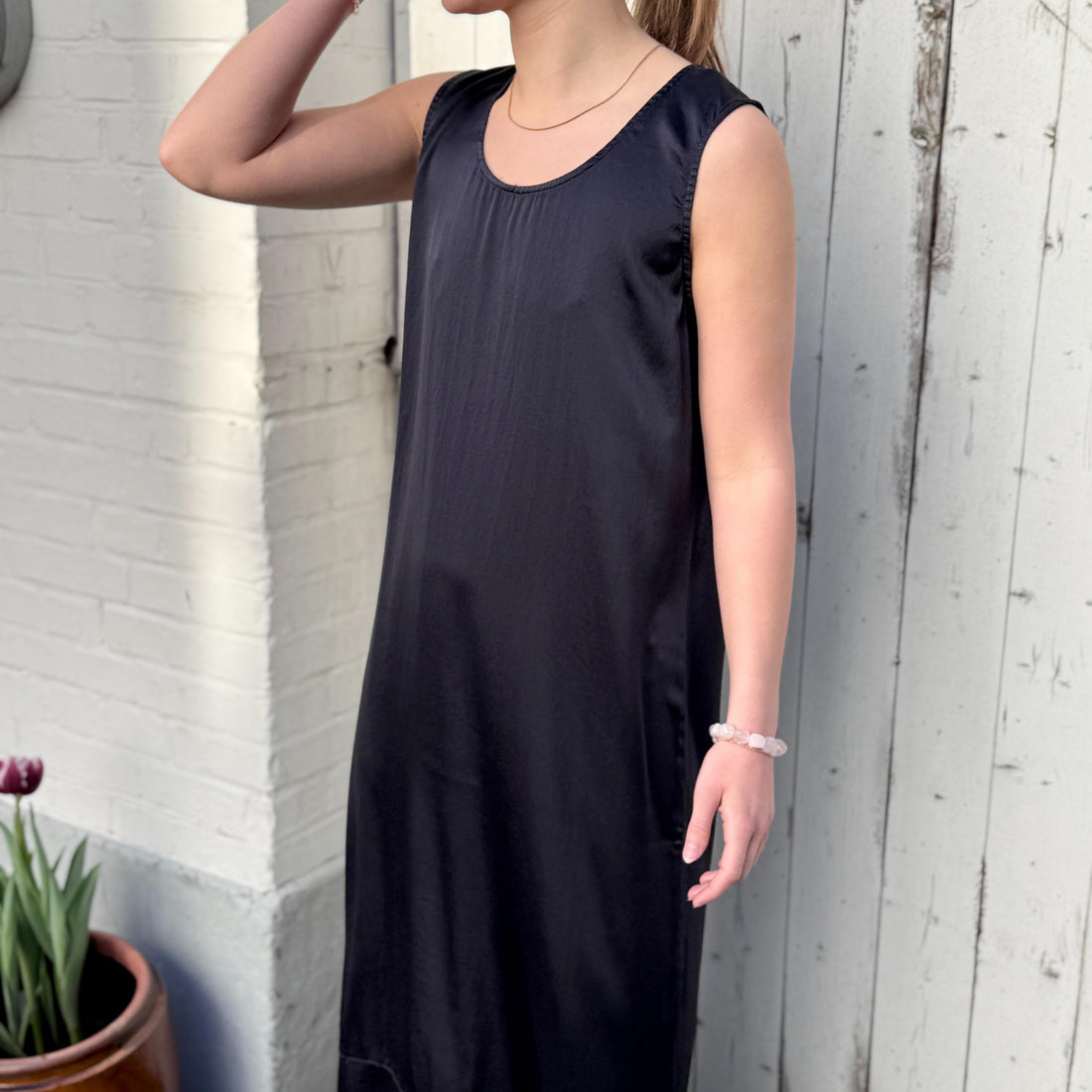 MUIN Kjole - Silke & Elastan - Blue (700)