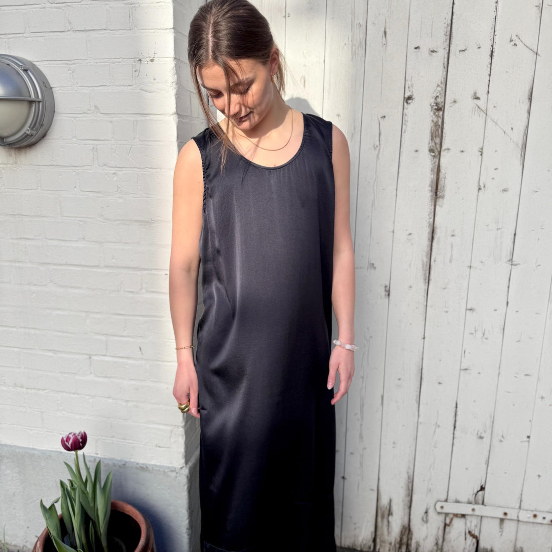 MUIN Kjole - Silke & Elastan - Blue (700)