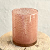 Genanvendt glas i farven 'altrosa' som er en mørk rosa farve