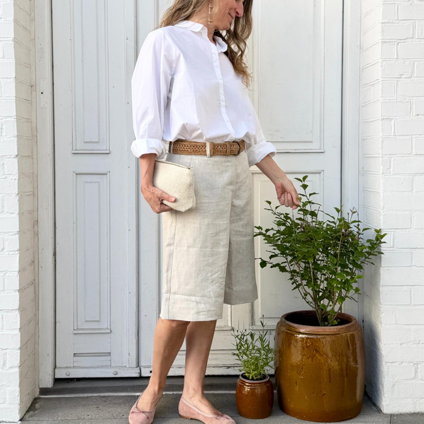 LauraFV Shorts - Hør - Crystal Linen