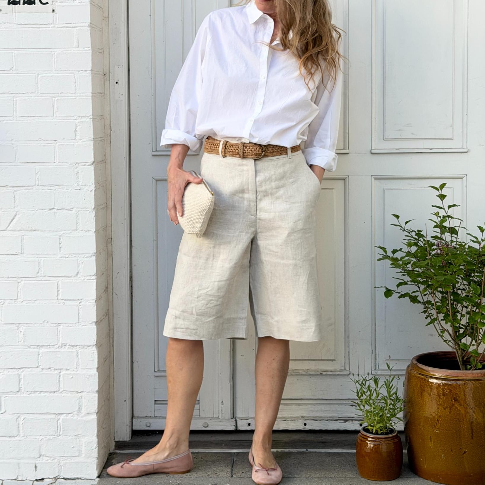 LauraFV Shorts - Hør - Crystal Linen