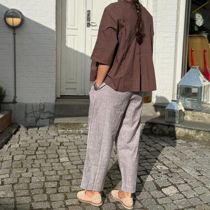 Copenhagen Bukser - Øko Bomuld - Coffee Quartz Stripe