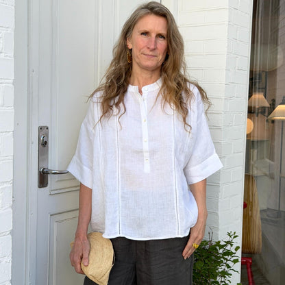 Delhi Deco Skjorte - Hør - Bright White