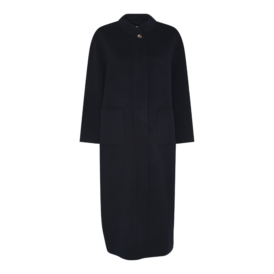 Chicago Lang Jakke - Uld - Dark Navy