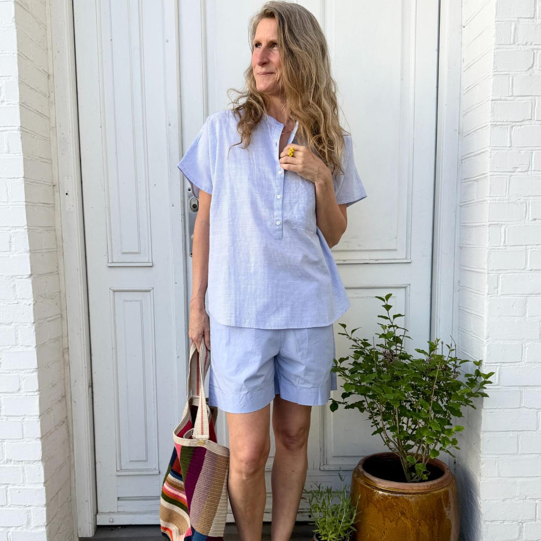 Colombo Skjorte - Øko Bomuld - Baby Lavender Stripe