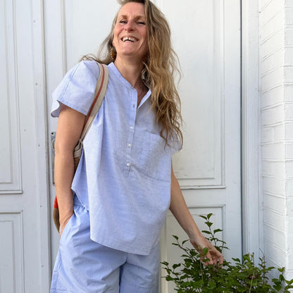 Colombo Skjorte - Øko Bomuld - Baby Lavender Stripe