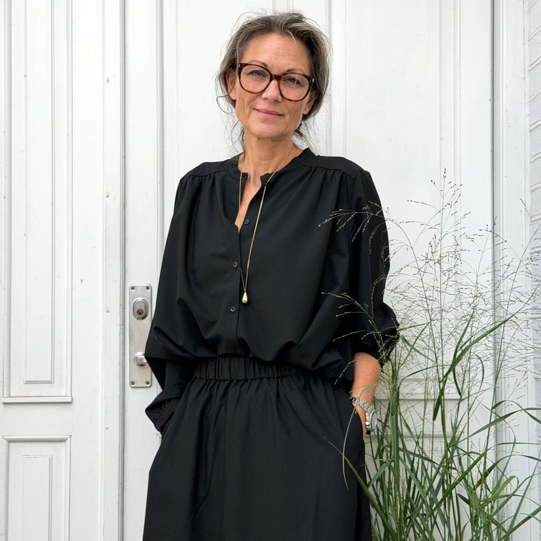 Florence Skjorte - Light Wool - Black