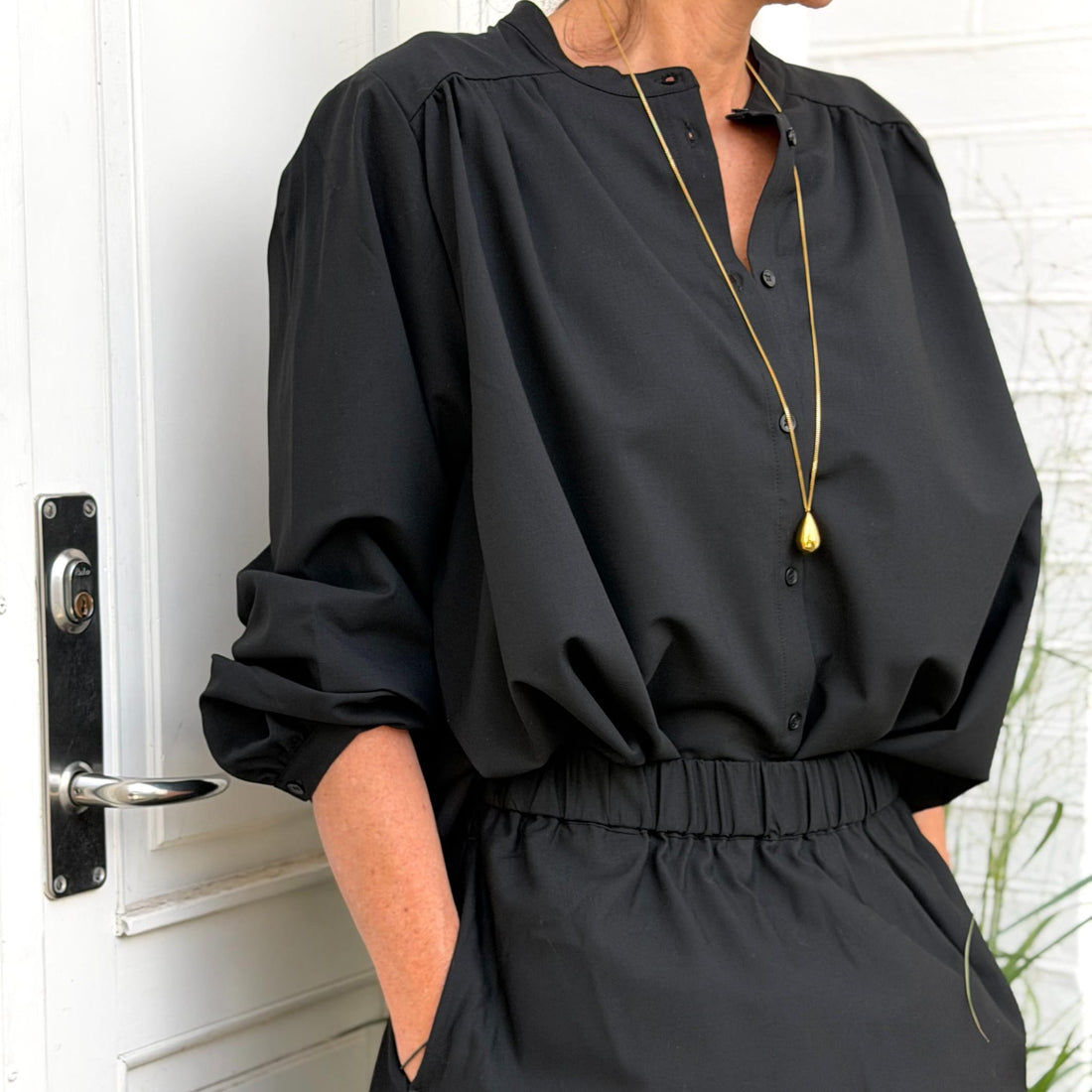 Florence Skjorte - Light Wool - Black