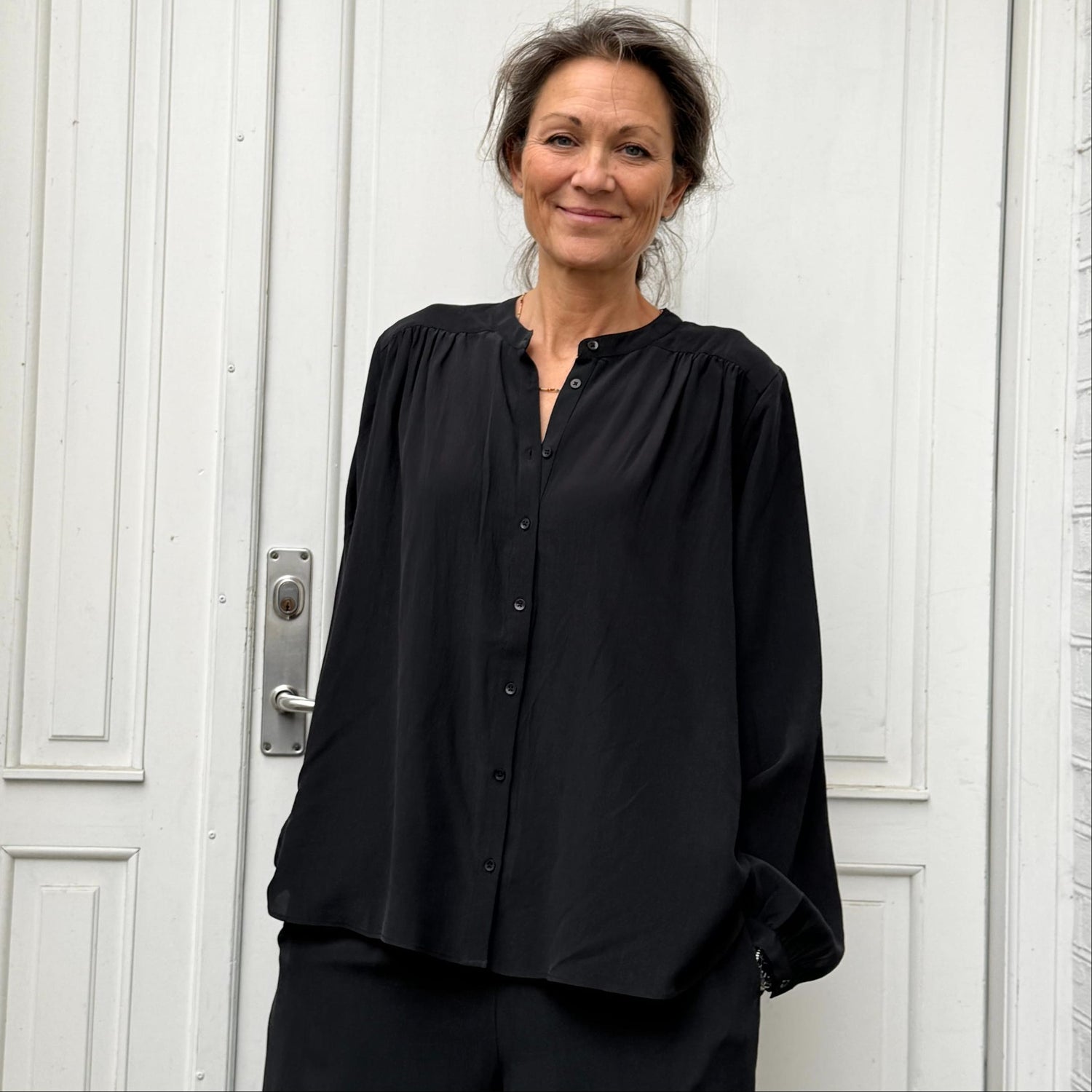 Florence Skjorte - Silke - Black