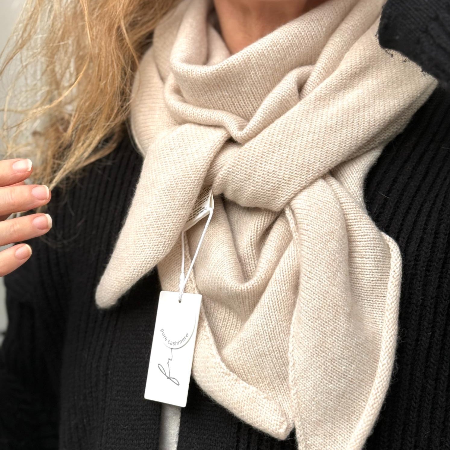 Geneve Tørklæde - Cashmere - Sandstone