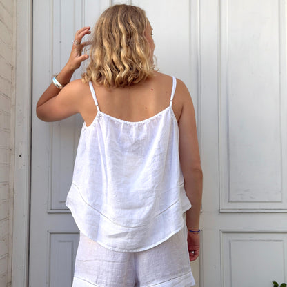 Vancouver Deco Top - Hør - Bright White