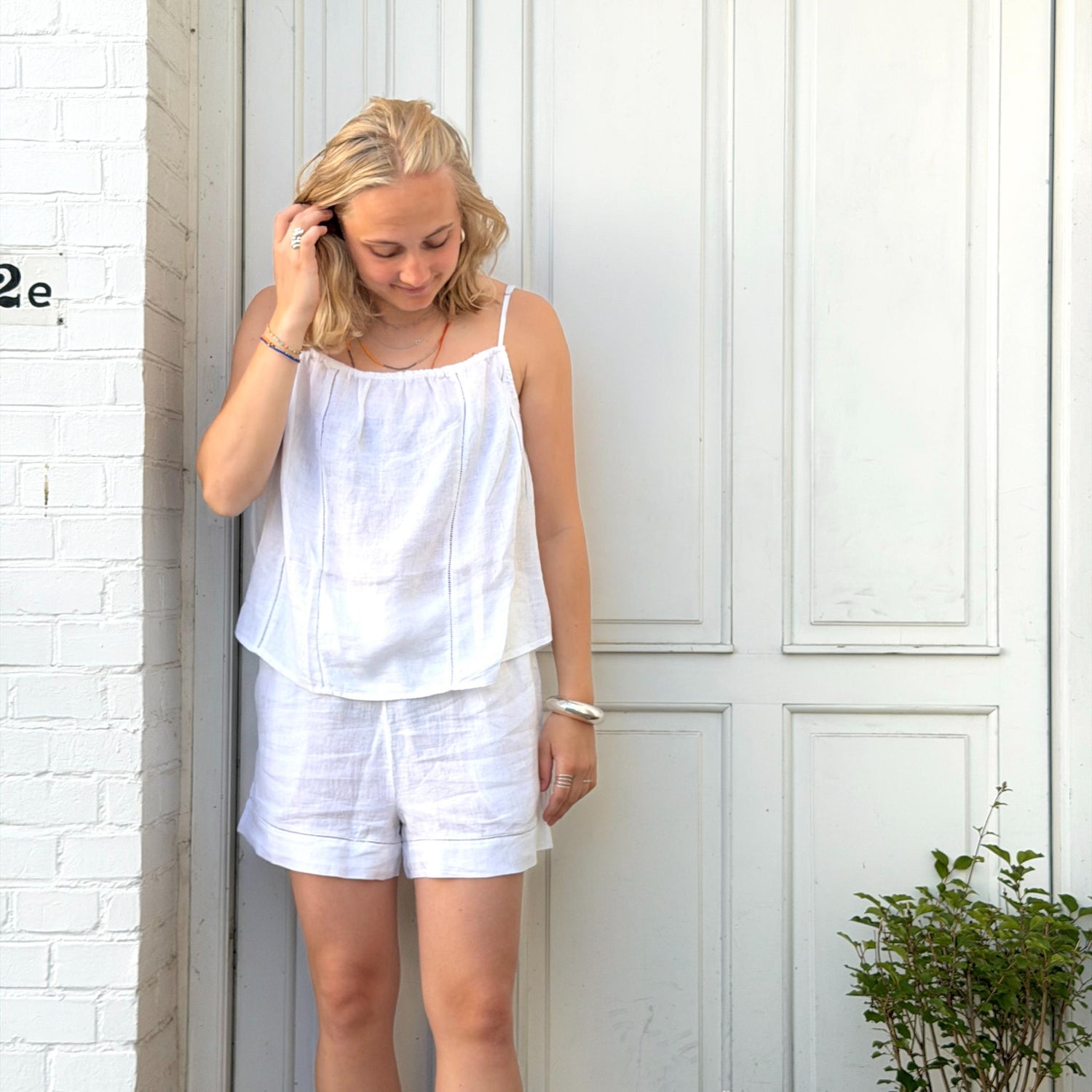 Vancouver Deco Top - Hør - Bright White