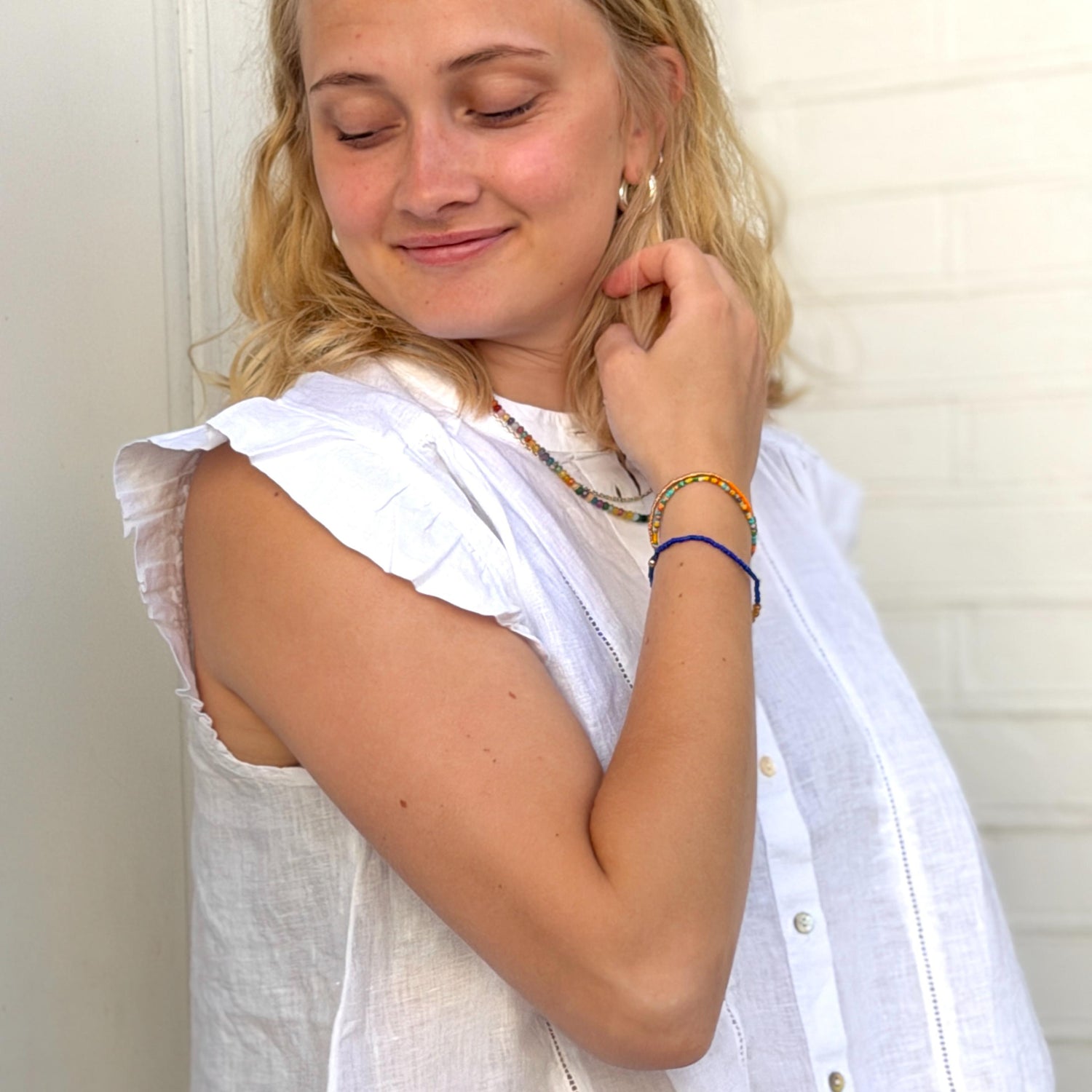 Napoli Deco Top - Hør - Bright White