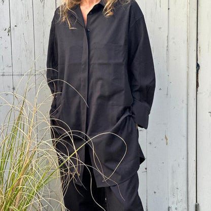 Lyon Skjorte - WOOL BLEND - Dark Navy