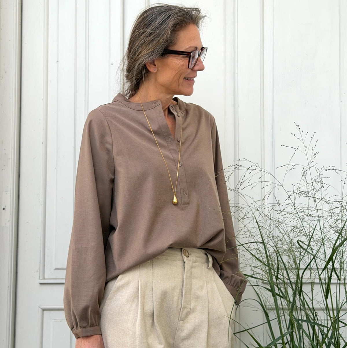 Madrid Skjorte - WOOL BLEND - Walnut