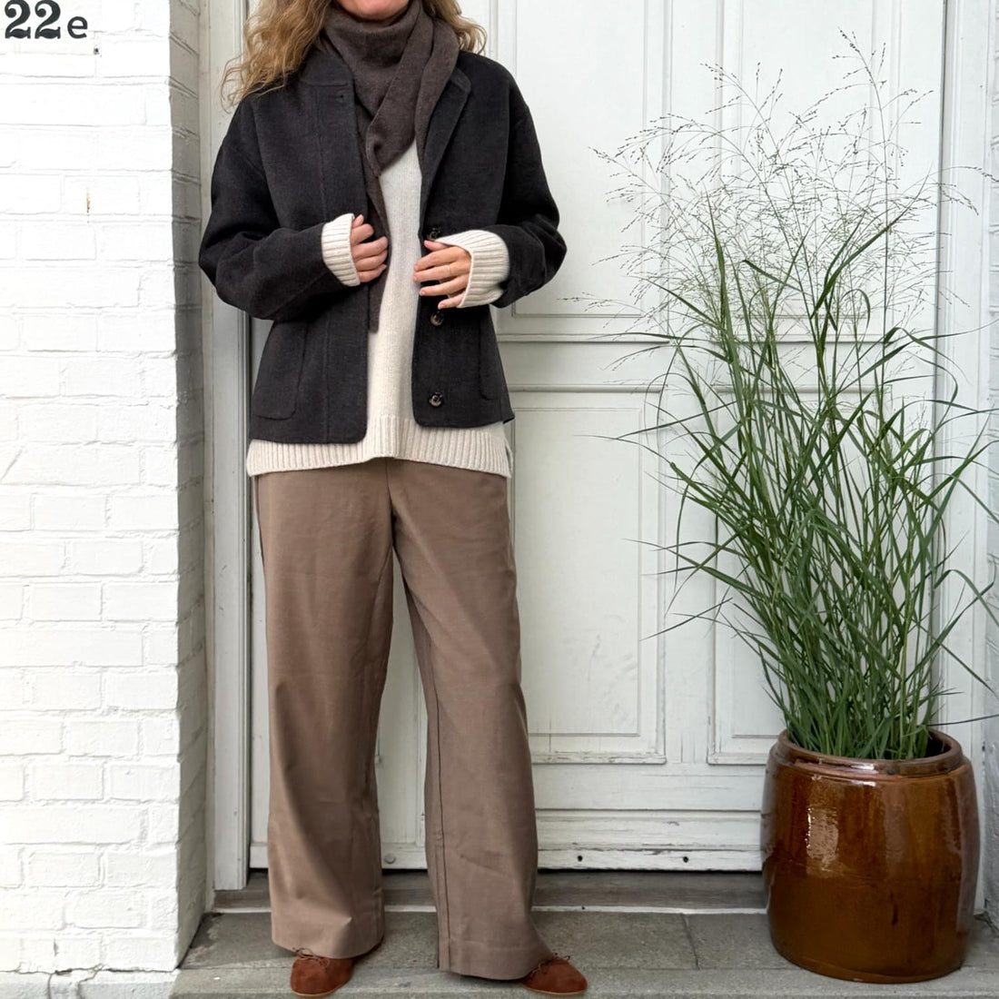 LONG New Copenhagen Bukser - WOOL BLEND - Walnut