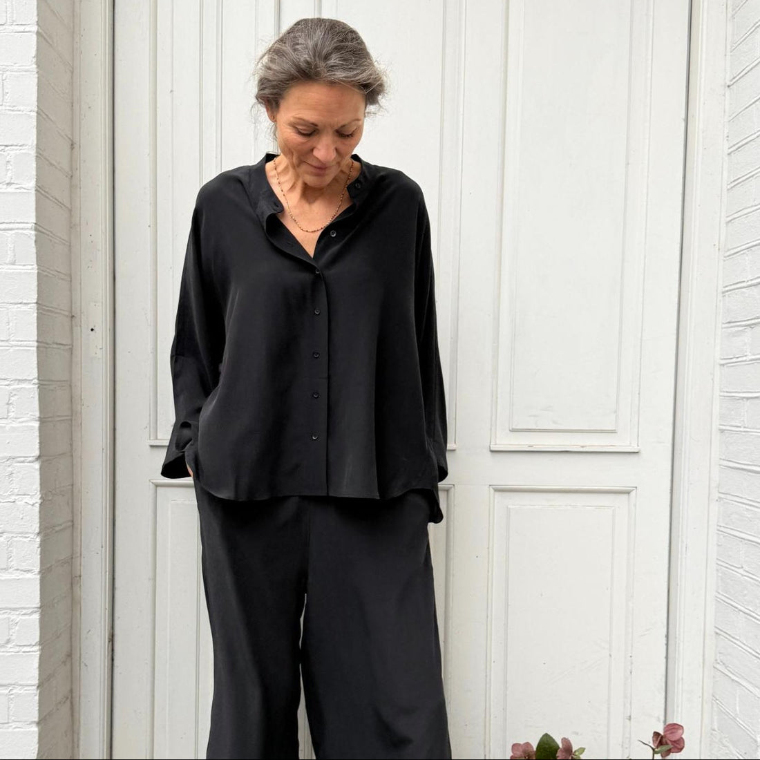 Seoul Skjorte - Silke  - Black