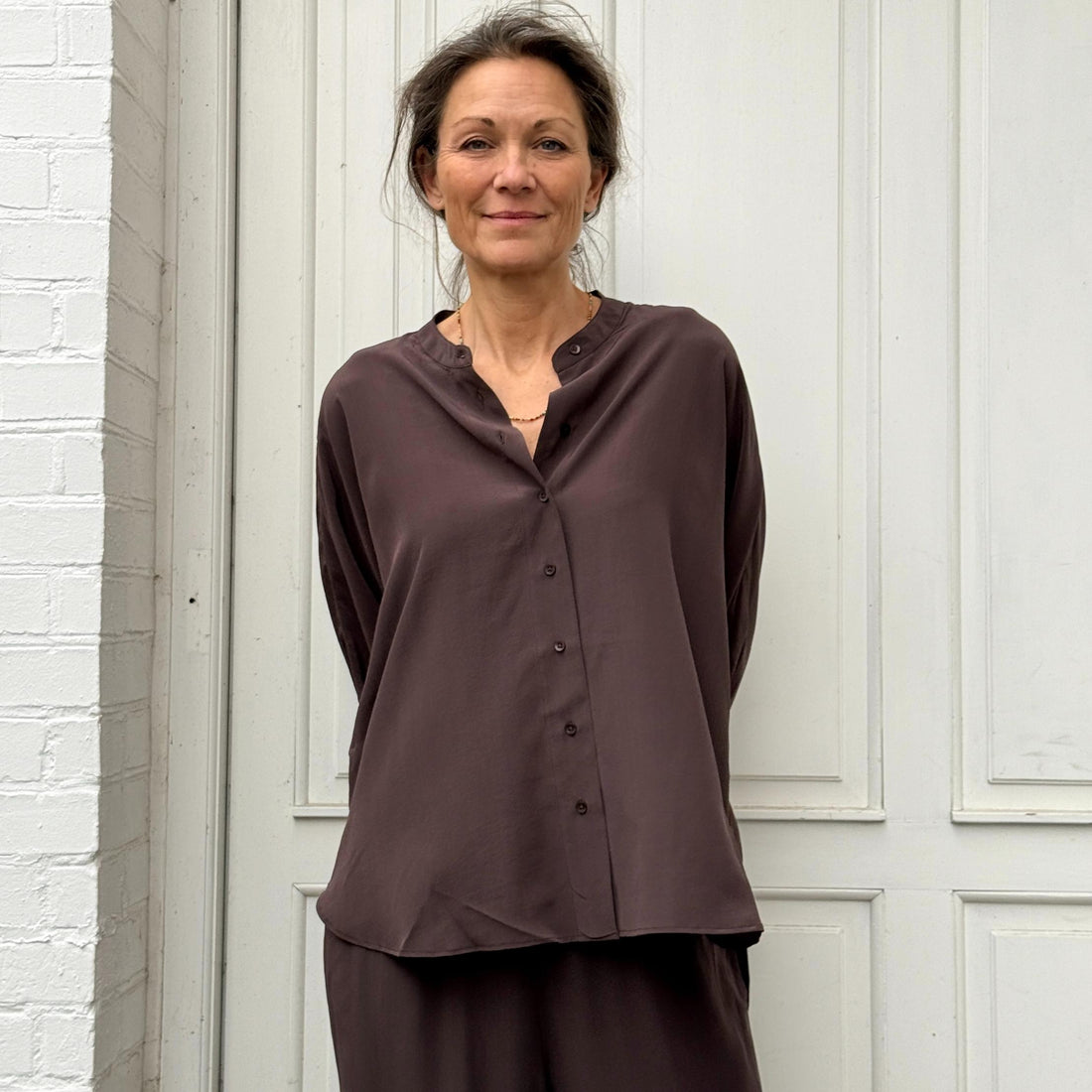 Seoul Skjorte - Silke - Chocolate Torte