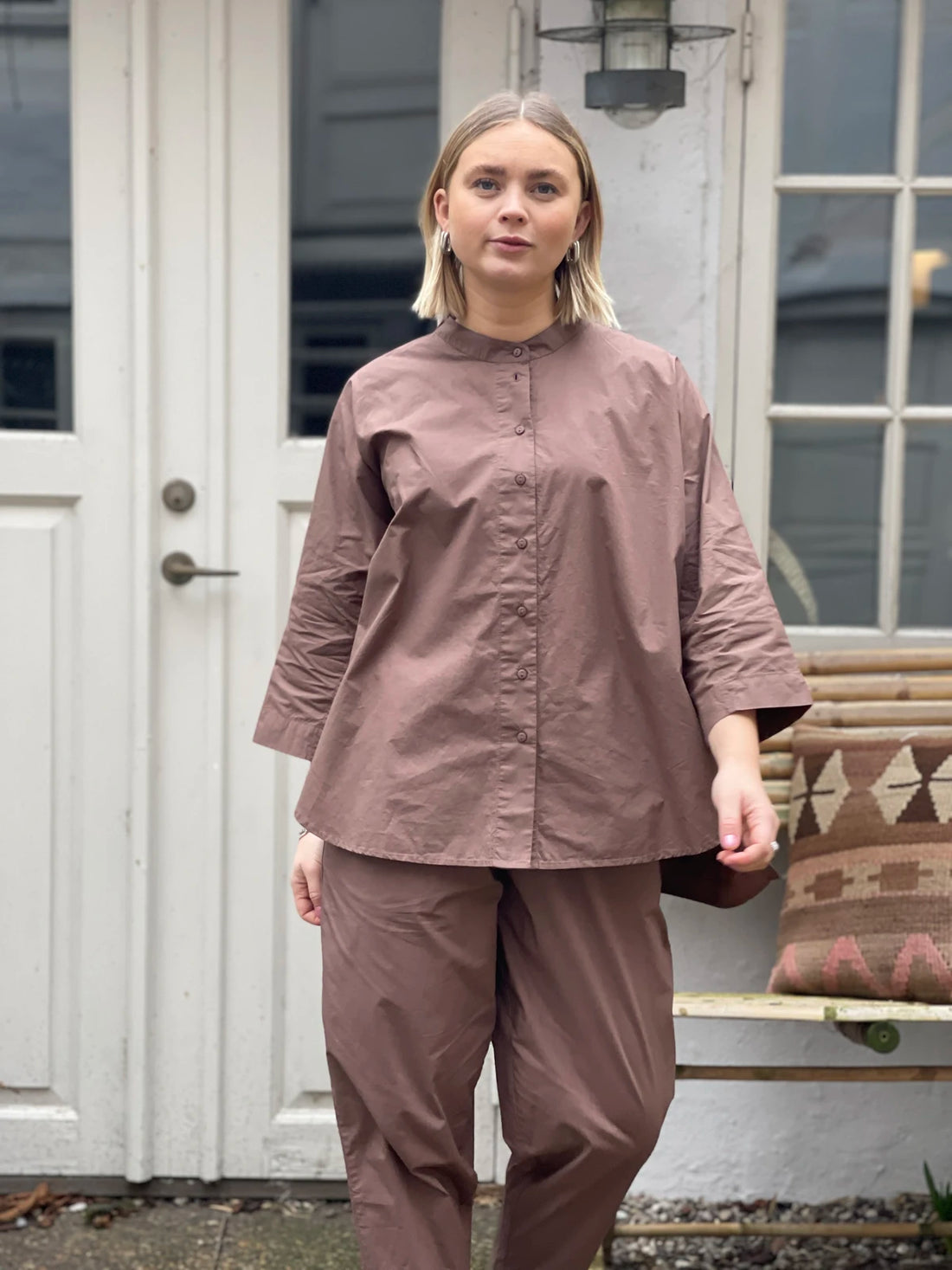 Seoul Skjorte - Øko Bomuld  - Coffee Quartz