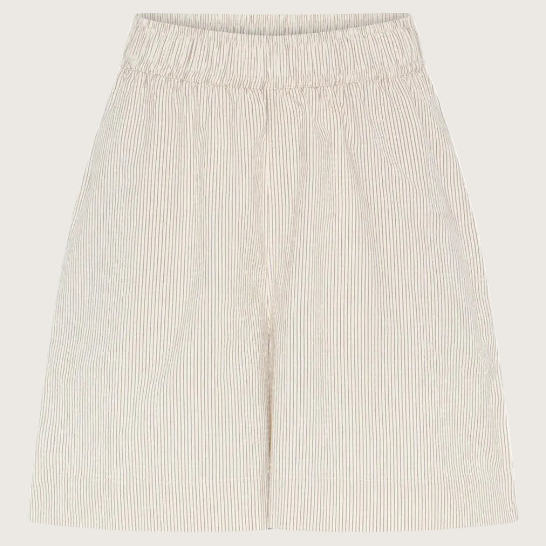 FRAU sydney shorts i off white med brune tynde striber - limited edition