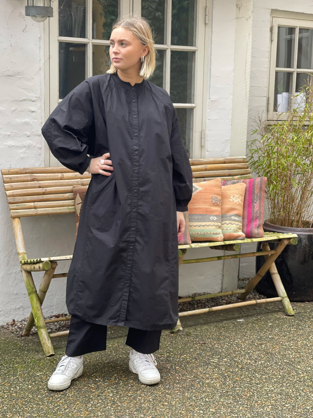 Tokyo Skjortekjole - Øko Bomuld - Black