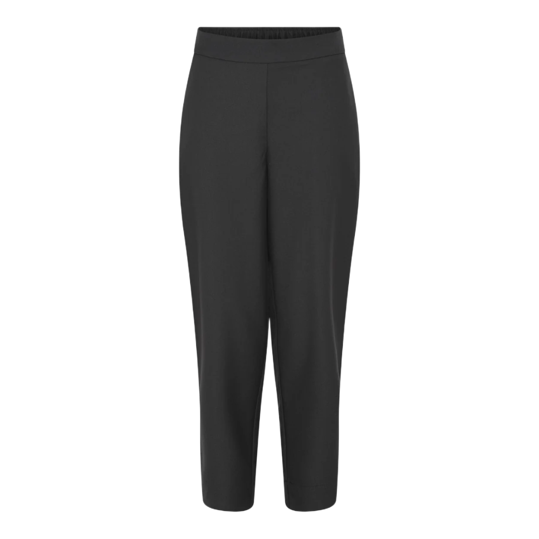 New Oslo bukser fra FRAU er med fast linning foran og elastik bagpå. Disse er i farven &